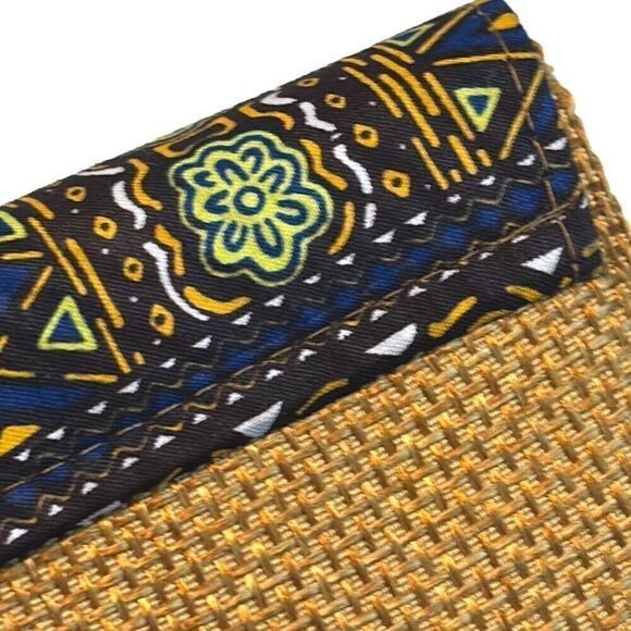 Envelope clutch contrast print warm colors snap & zip closure purse - Picture 7 of 11